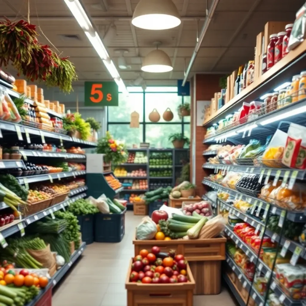 Florence Community Grocery Store interior with fresh produce.