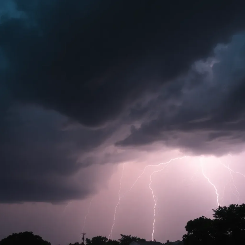Dramatic storm clouds and lightning over Georgetown