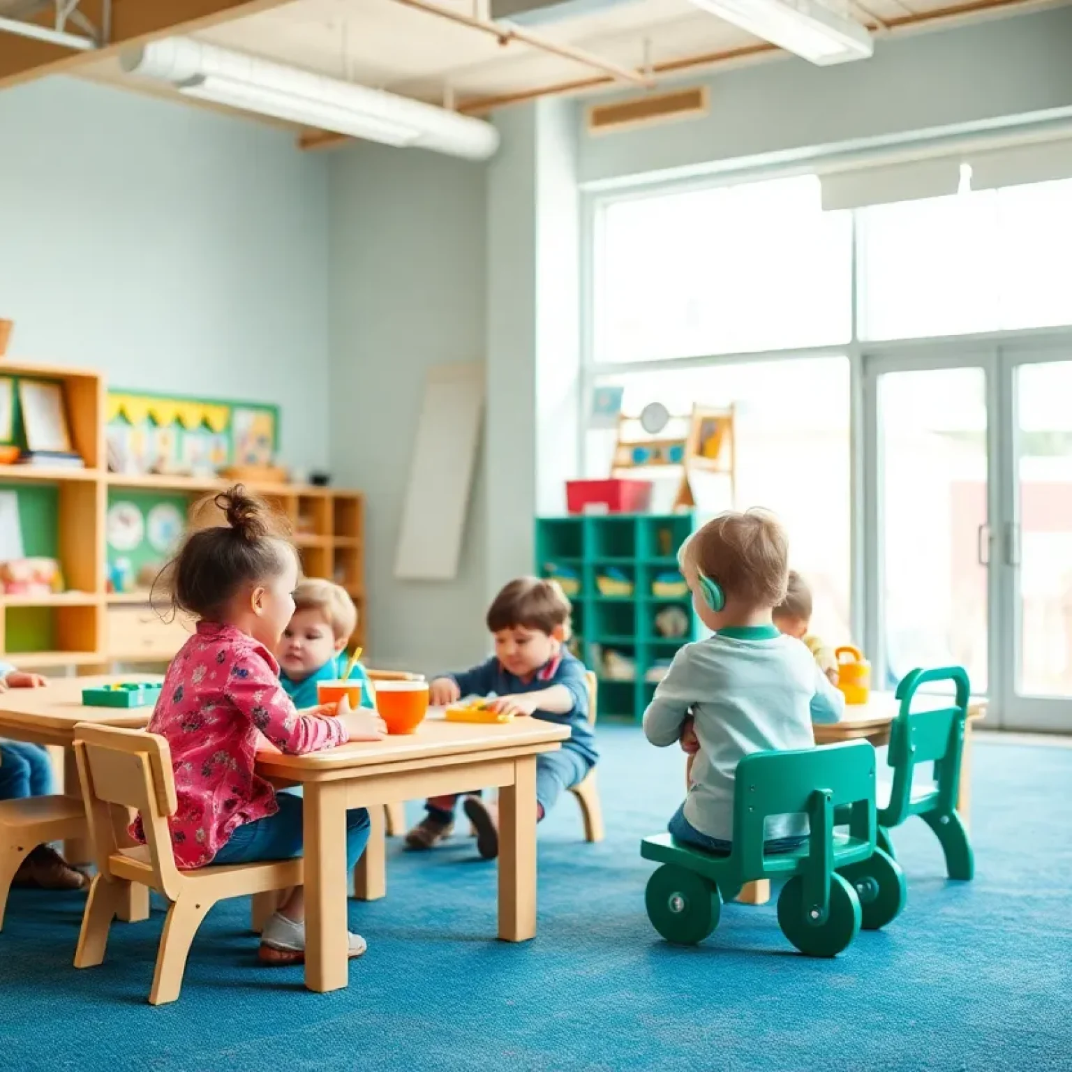 A safe and joyful educational environment with children playing.