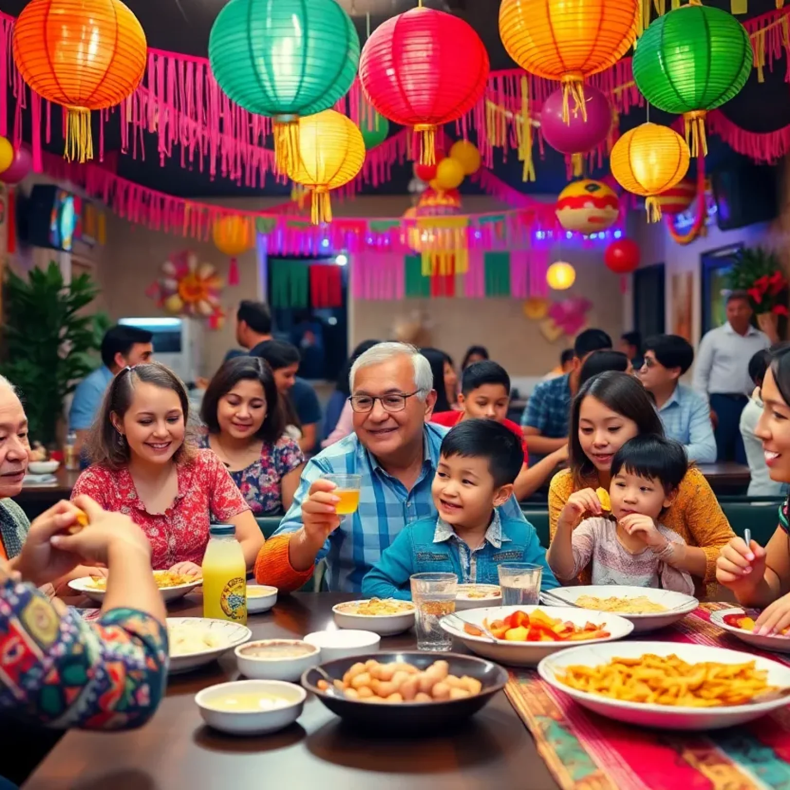 Families enjoying Cinco de Mayo at a local restaurant in Florence SC