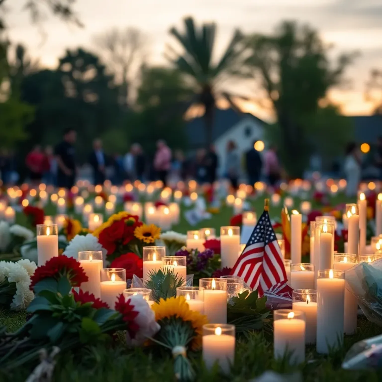 Community gathering in remembrance of fallen deputy