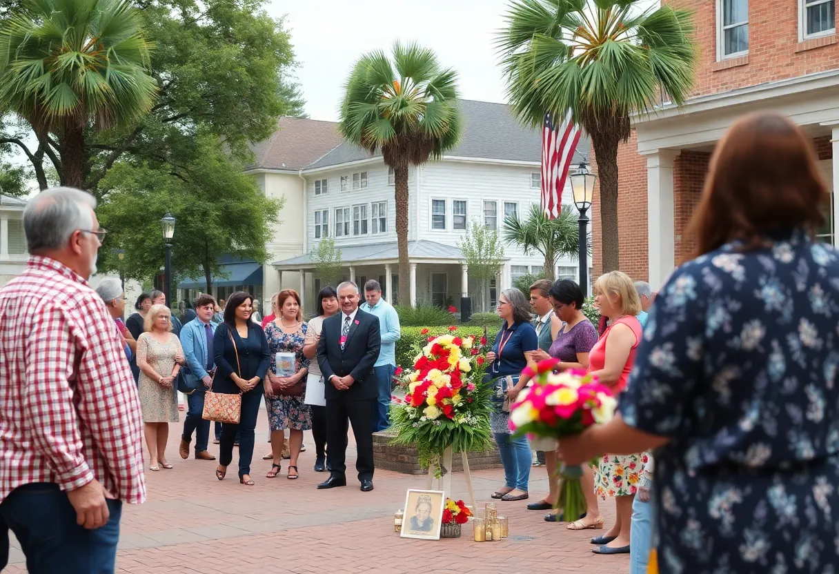 Community gathering in Florence, SC in memory of Neil Cantey