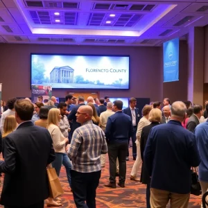 Conference attendees celebrating economic development in Florence County.
