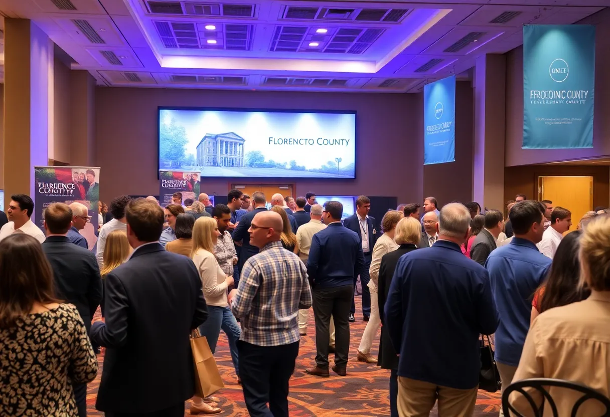 Conference attendees celebrating economic development in Florence County.