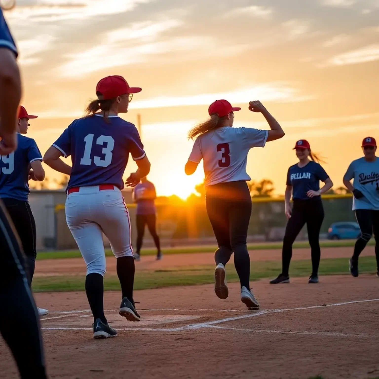 Emmanuel Softball team playing during a match.