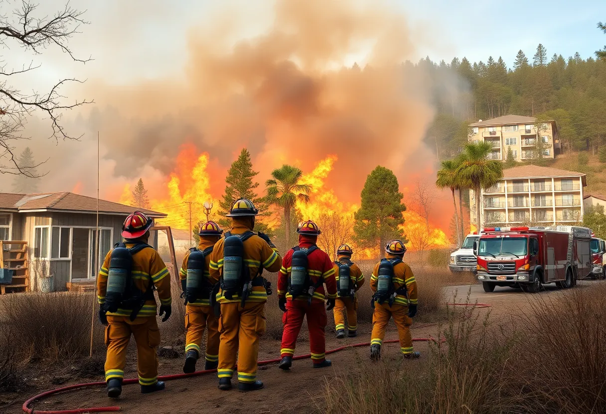 Firefighters extinguishing wildfire near hotels in Florence SC