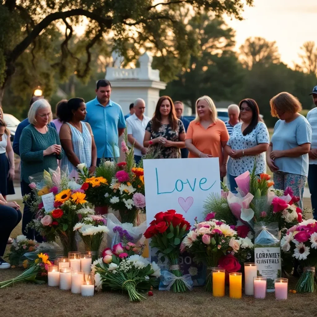 Community members honoring a beloved local figure in Florence