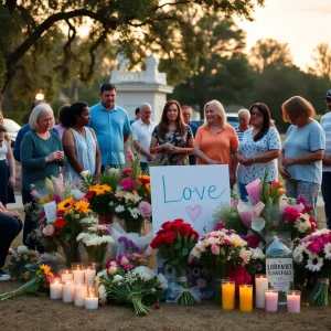 Community members honoring a beloved local figure in Florence