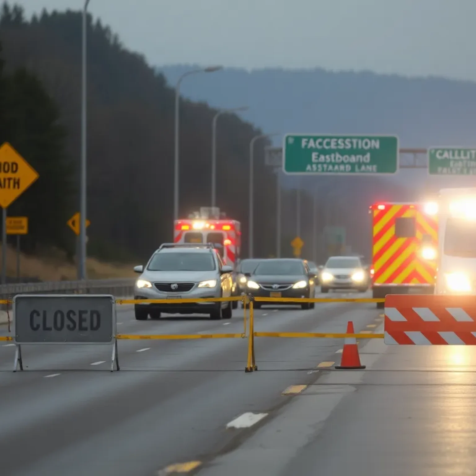 Emergency response at a highway accident scene in Florence County