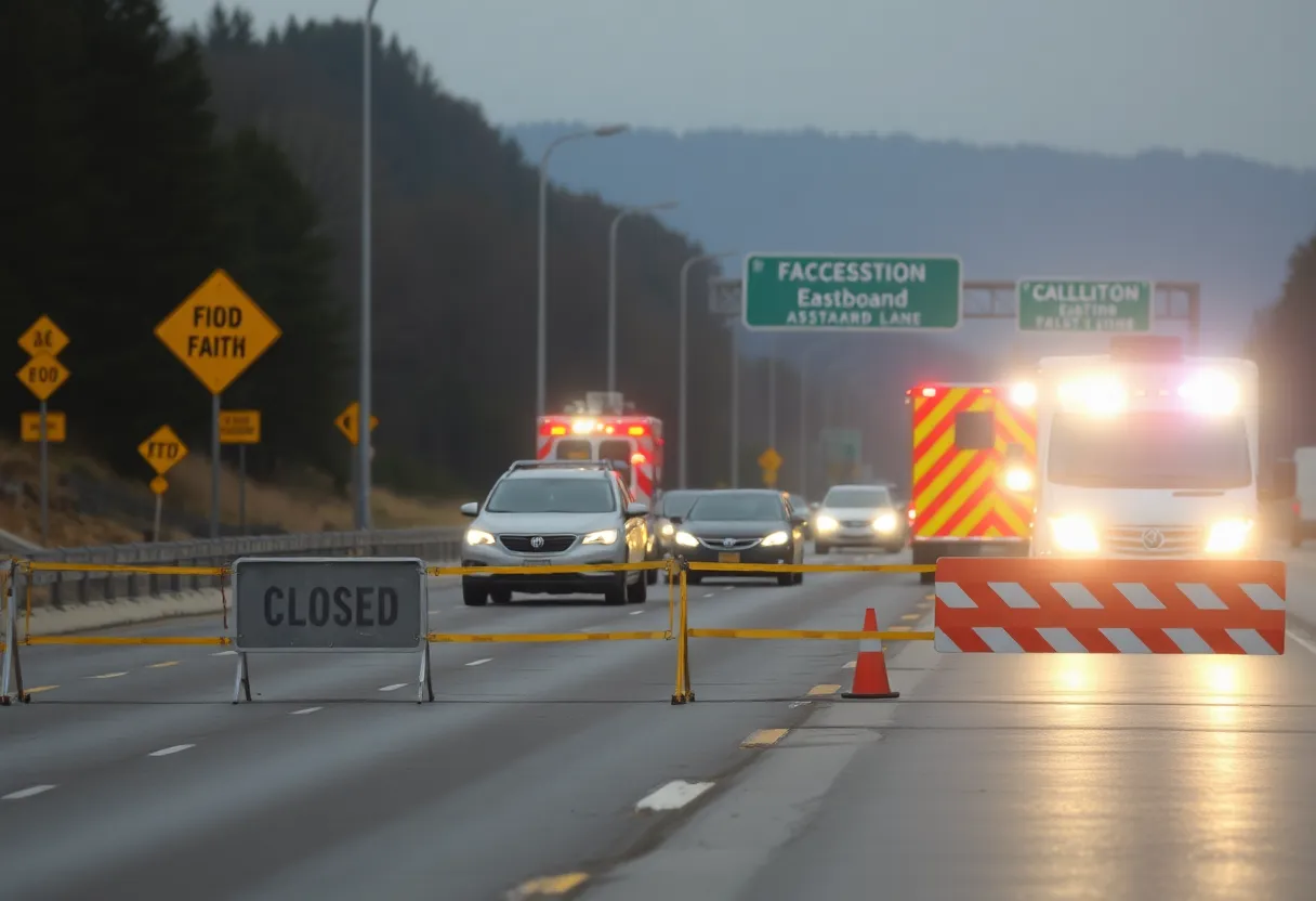 Emergency response at a highway accident scene in Florence County