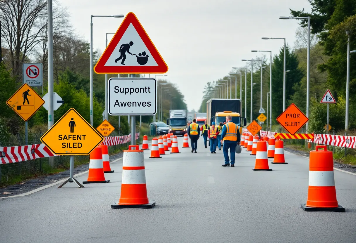 Construction site for road improvements in Florence County