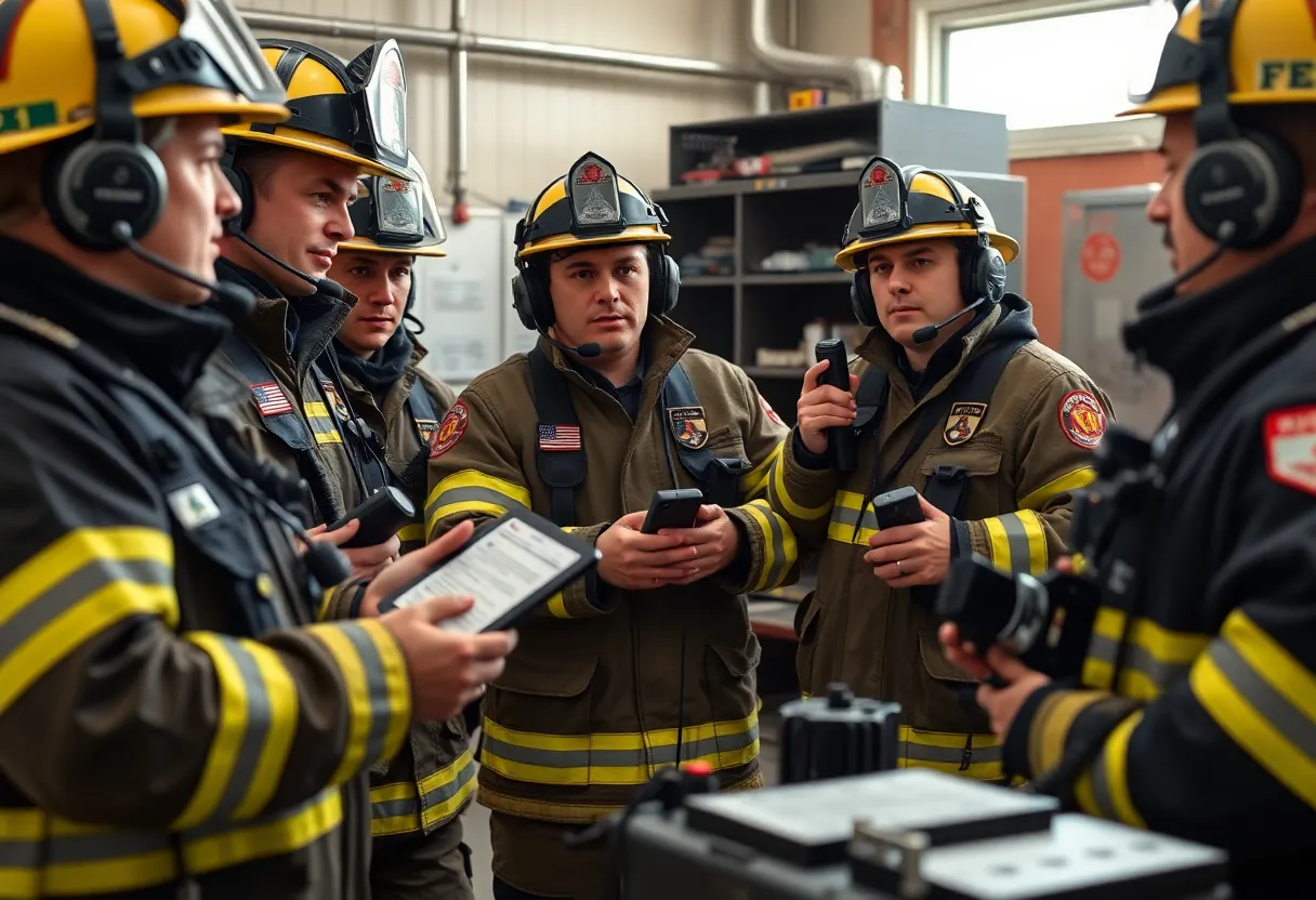 Firefighters engaging in training with advanced accountability equipment in Florence County.