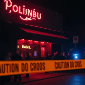 Police lights at Florence nightclub crime scene