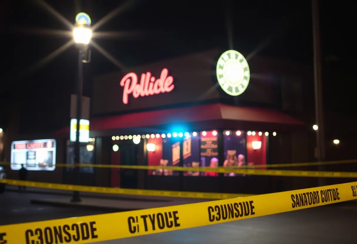 Police lights at Florence nightclub crime scene