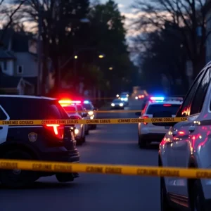 Police cars at a crime scene in Florence, SC