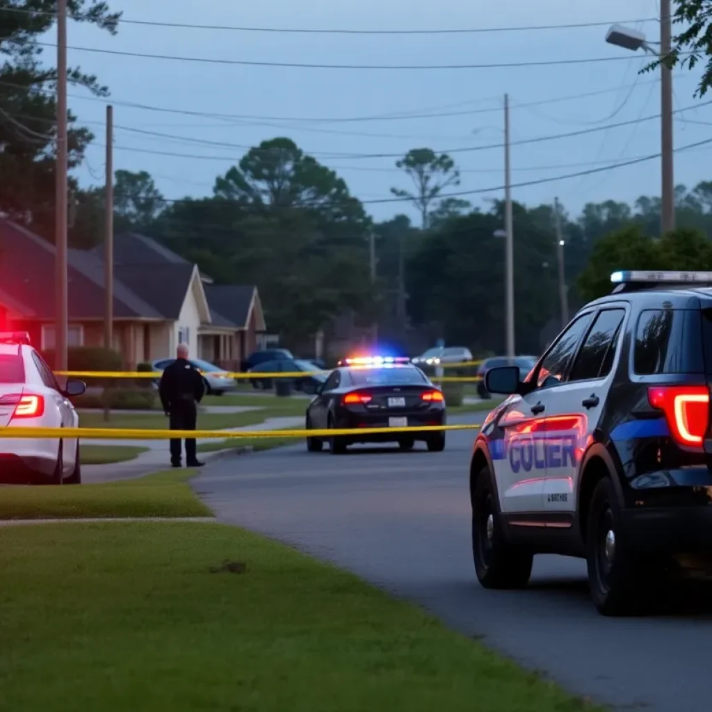 Police investigating a shooting scene in Florence SC