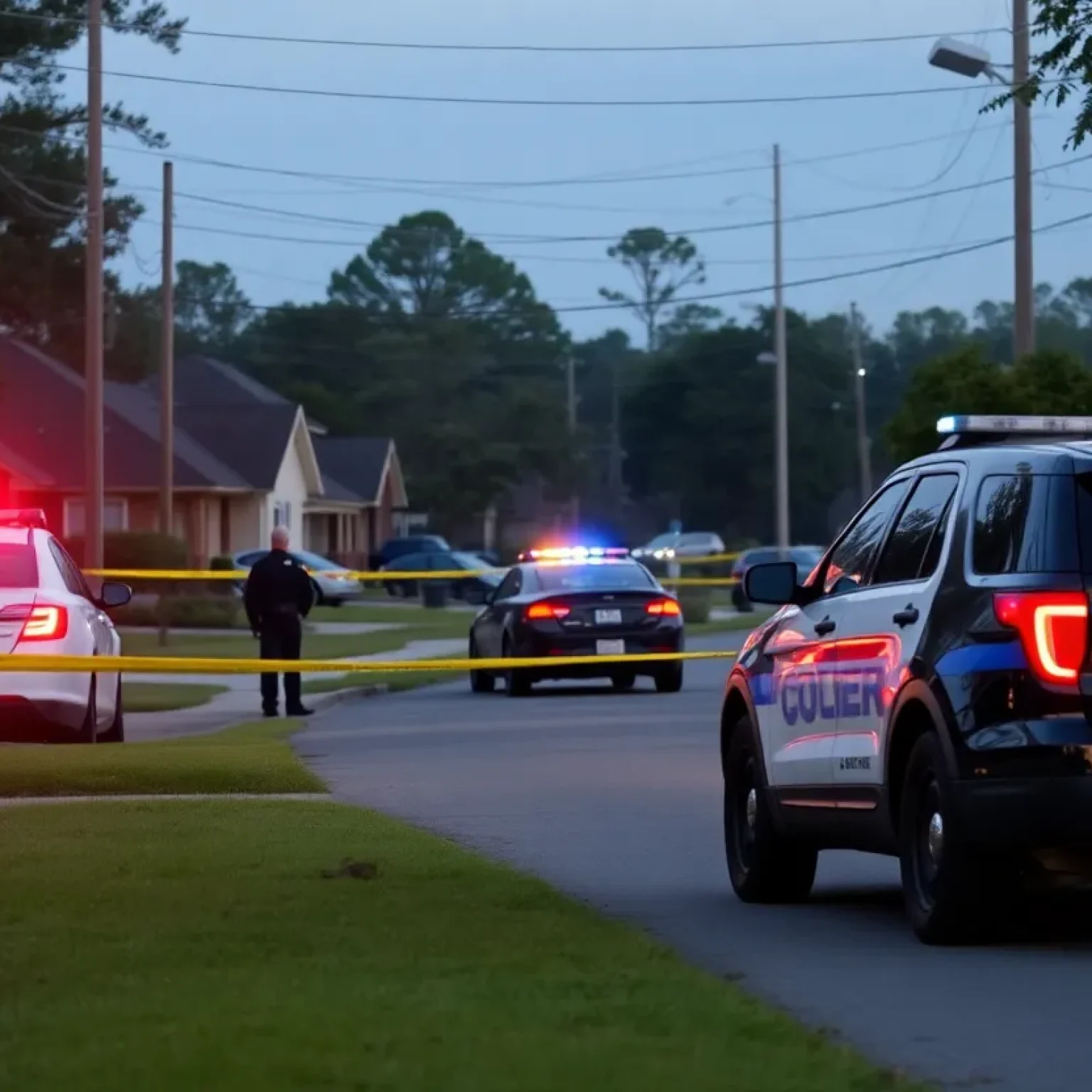Police investigating a shooting scene in Florence SC