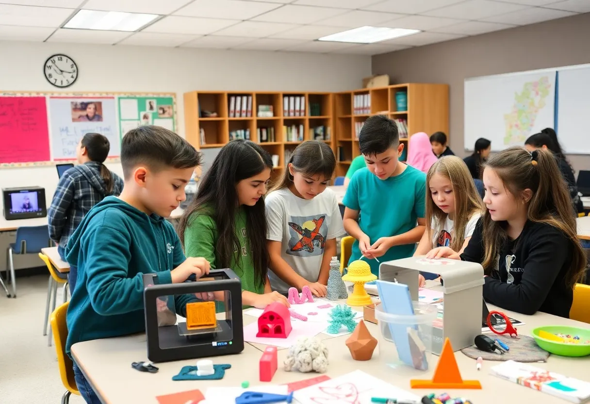 Students participating in engaging educational activities