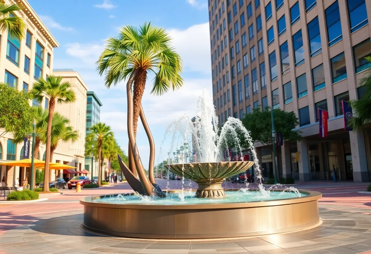 New steel sculpture in Florence featuring a Palmetto tree