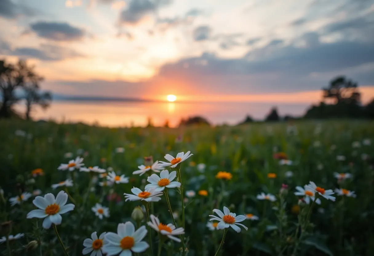 A serene landscape representing remembrance.
