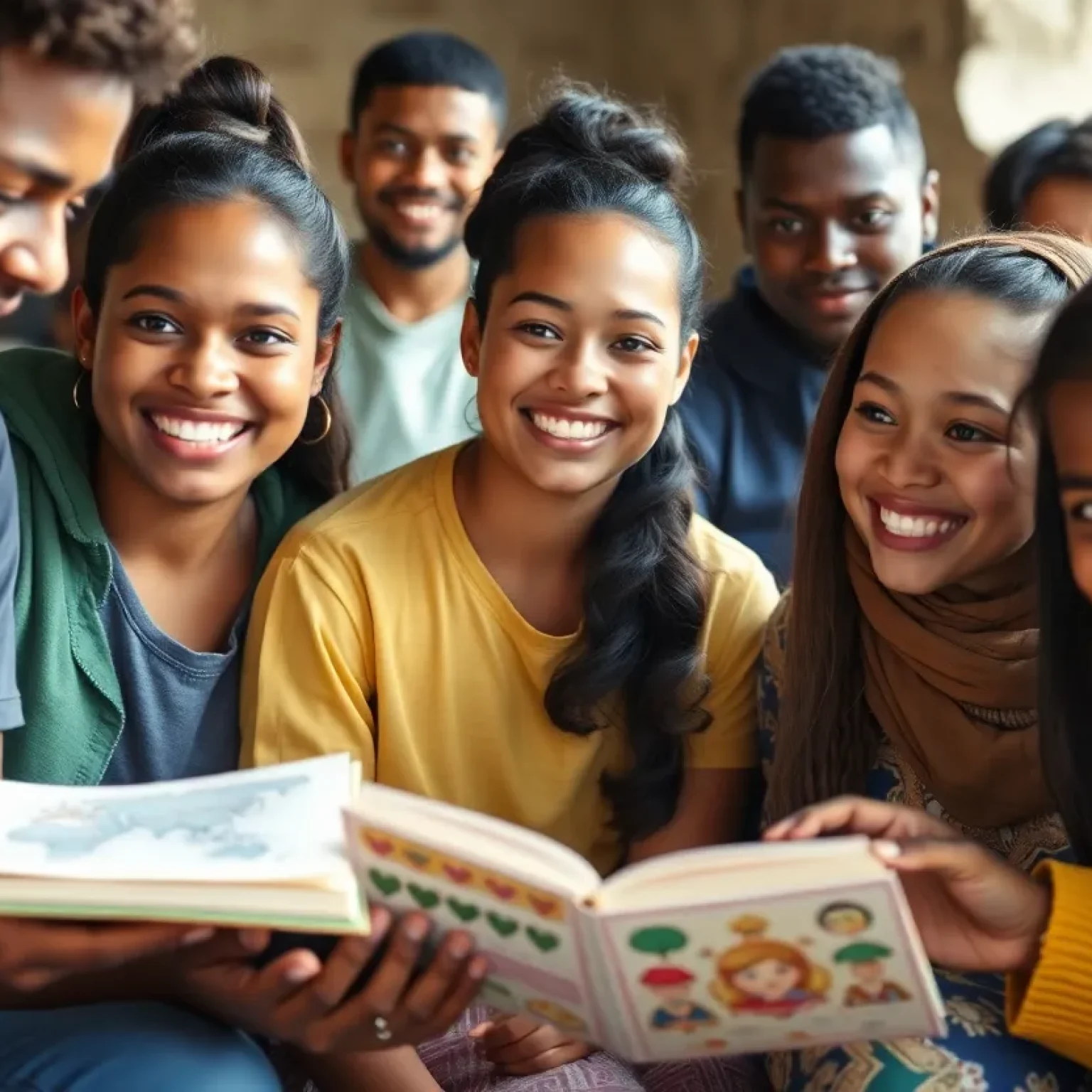 Young adults participating in mission work abroad