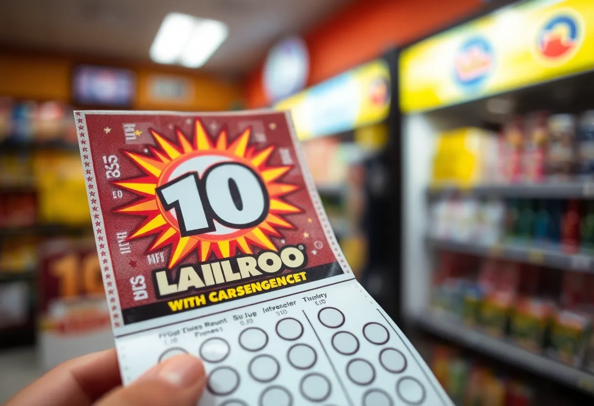 A colorful scratch-off lottery ticket representing a jackpot win.