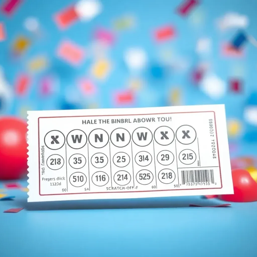Celebration of a lottery winning scratch-off ticket