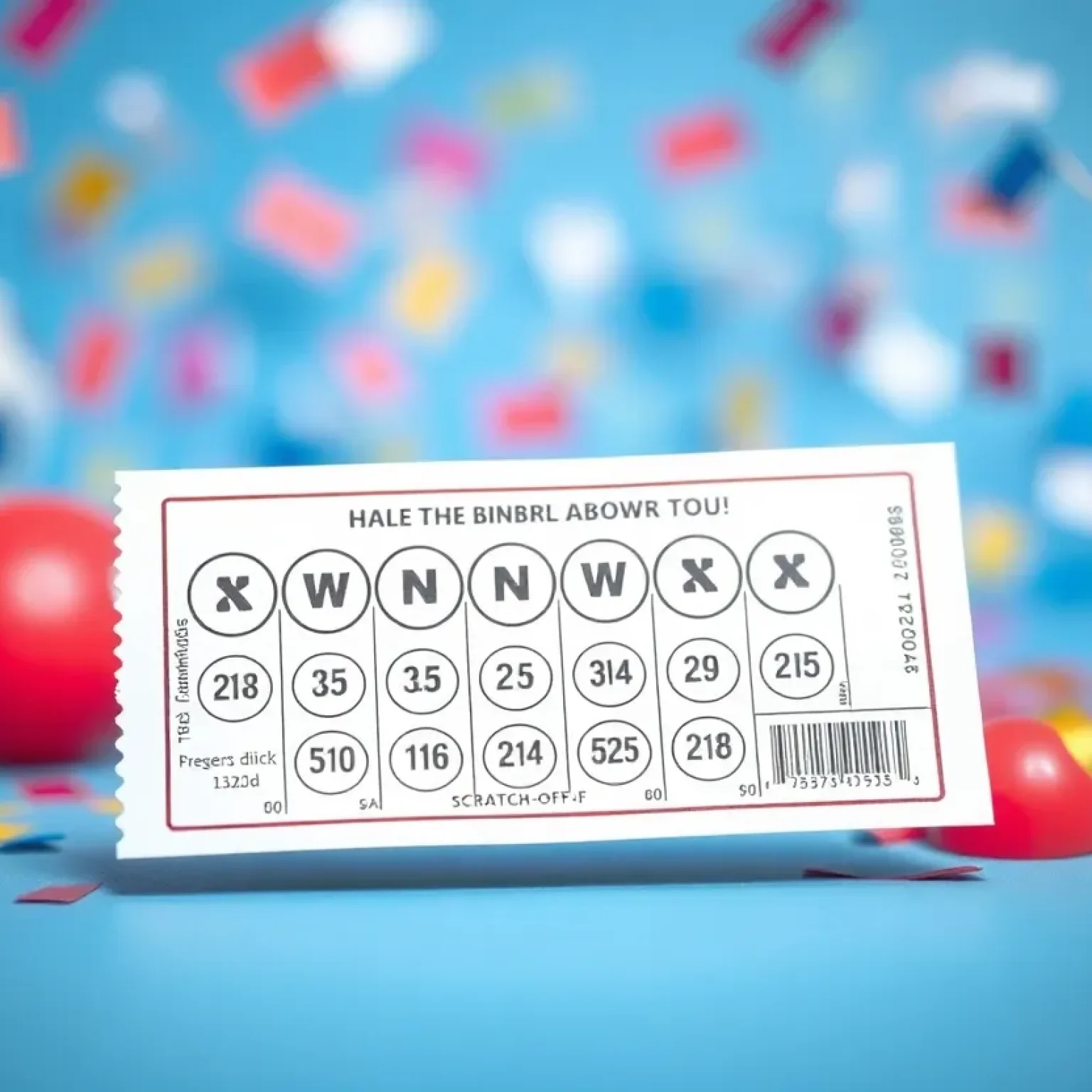 Celebration of a lottery winning scratch-off ticket