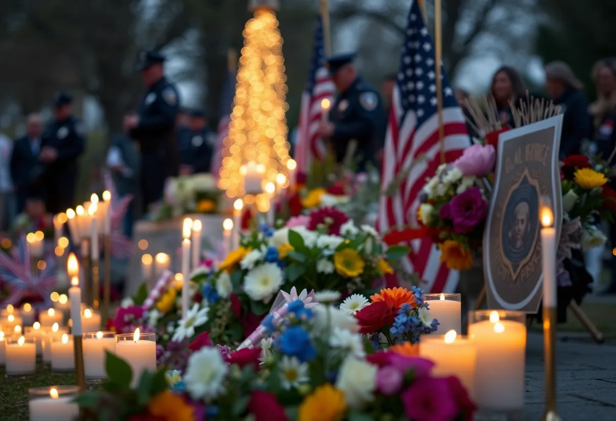 Memorial site for a fallen law enforcement officer