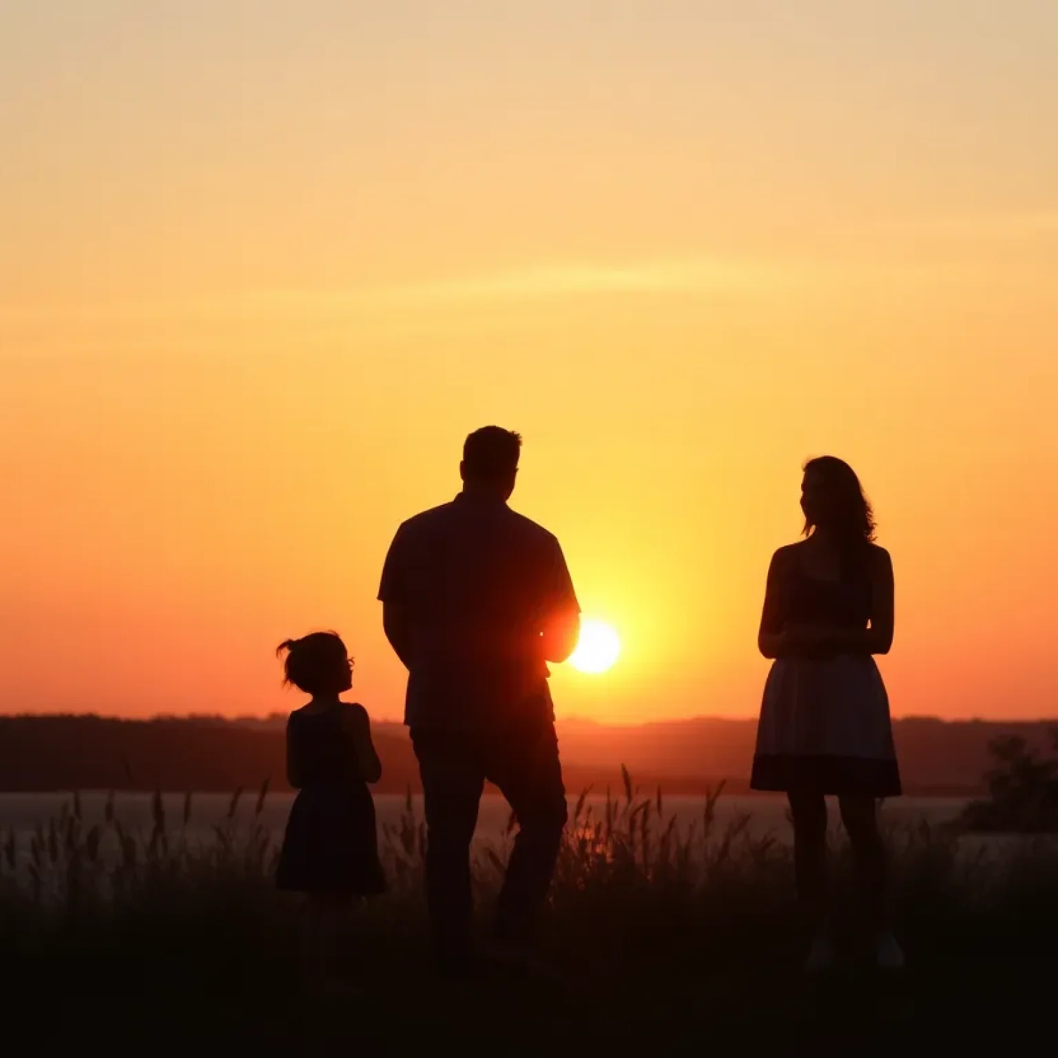 A family gathering in remembrance during a sunset in South Carolina.