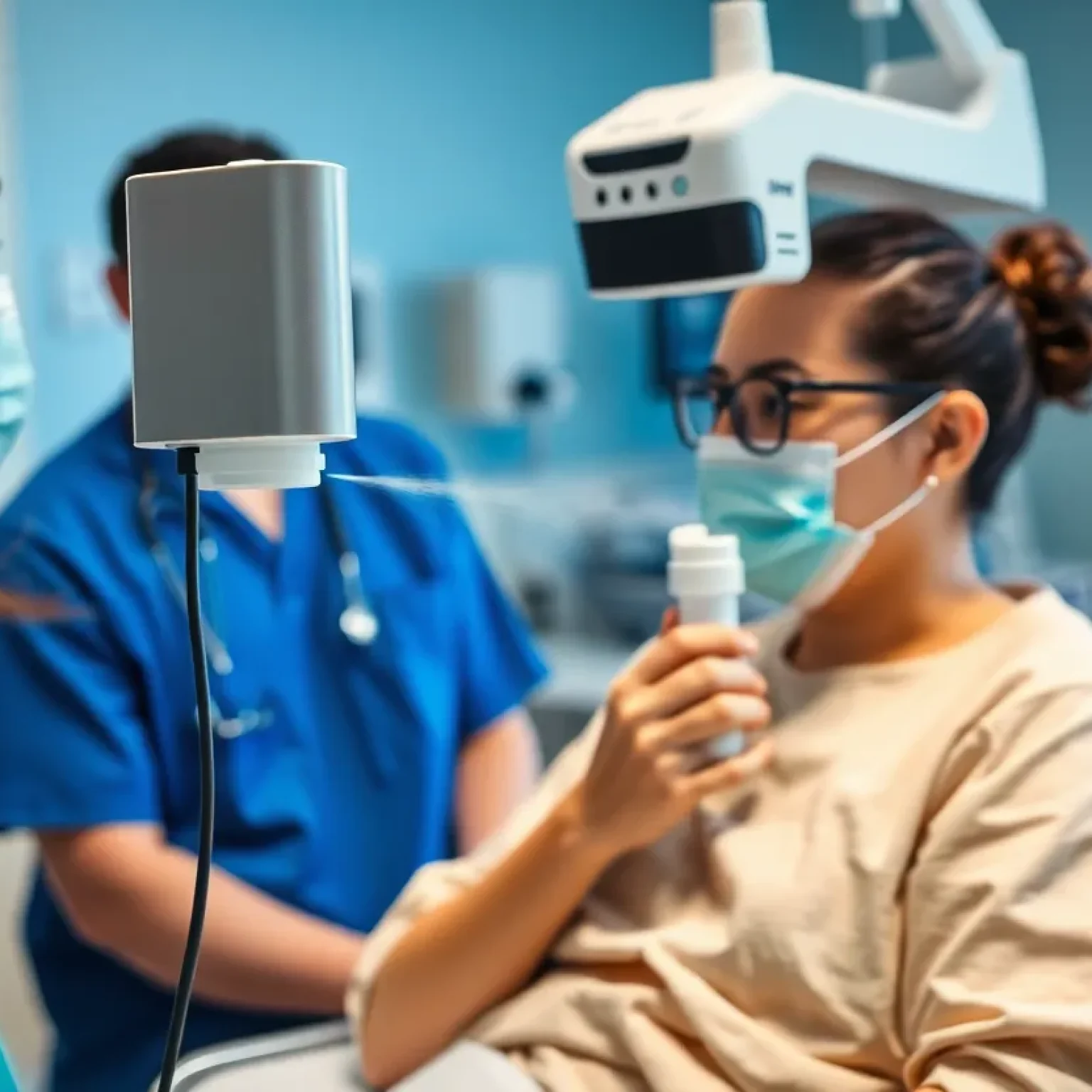 Patients using advanced nebulizer technology at MUSC Health Florence