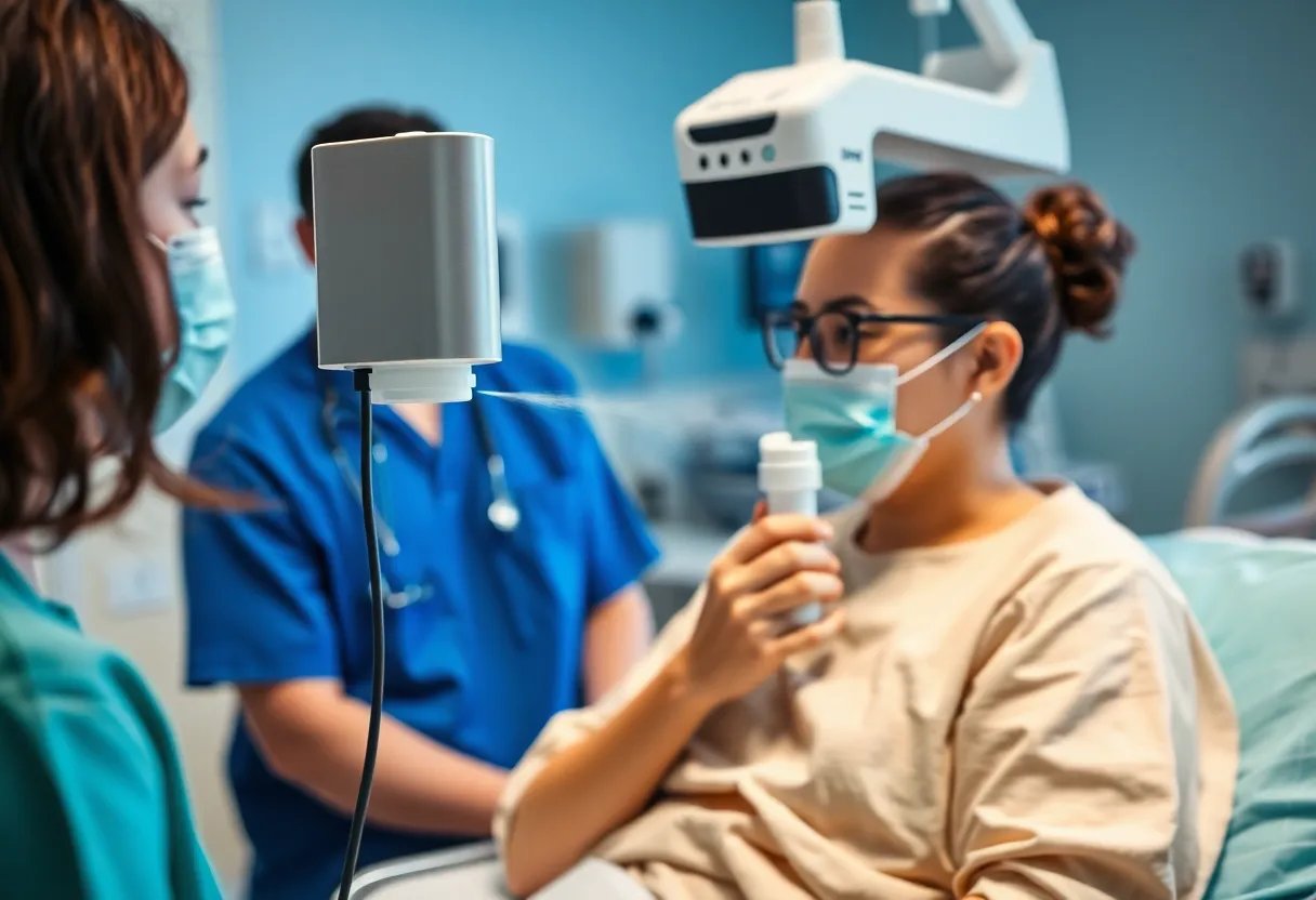 Patients using advanced nebulizer technology at MUSC Health Florence