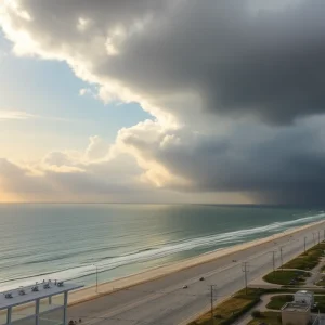 Myrtle Beach weather transition from sunny to cloudy conditions
