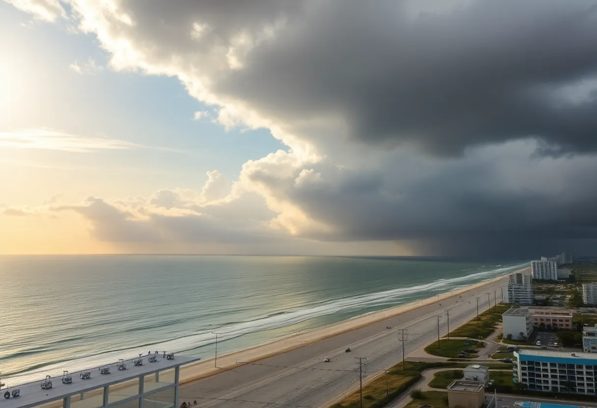 Myrtle Beach weather transition from sunny to cloudy conditions