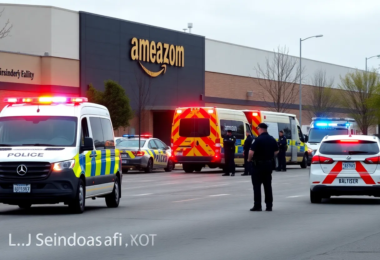 Police investigating an officer-involved shooting outside an Amazon facility