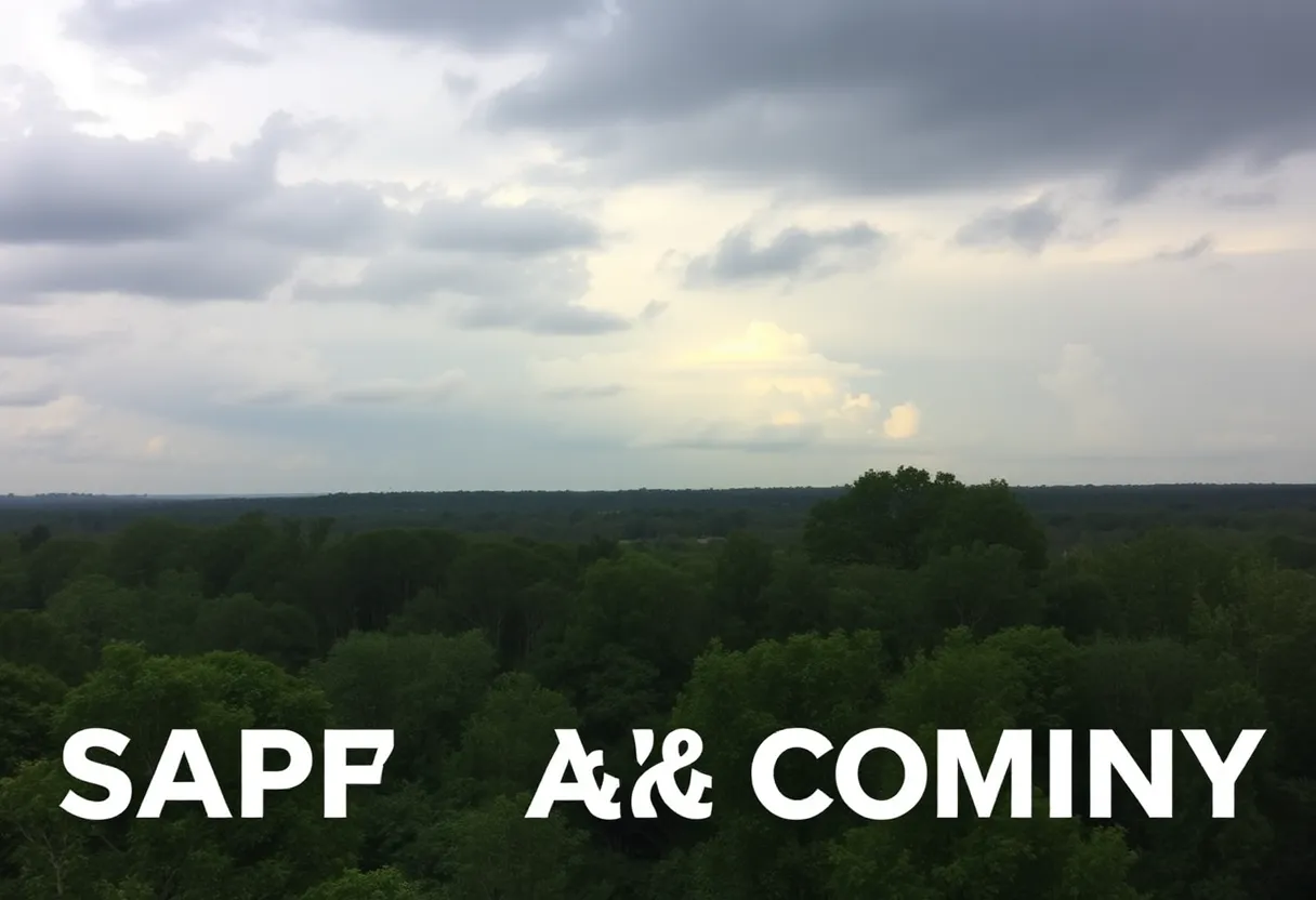 A calming landscape in Florence SC after heavy rainfall with clear skies and greenery.