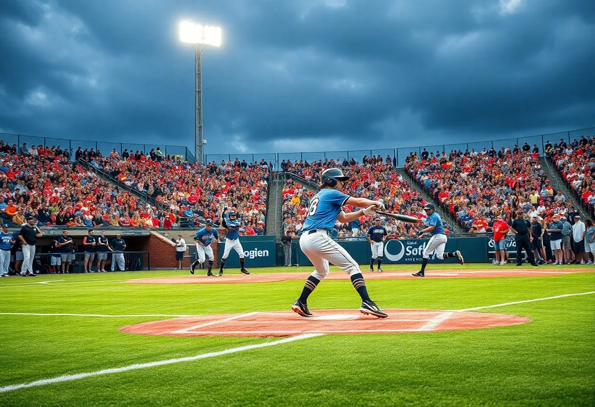 South Florence softball team in action during playoff game