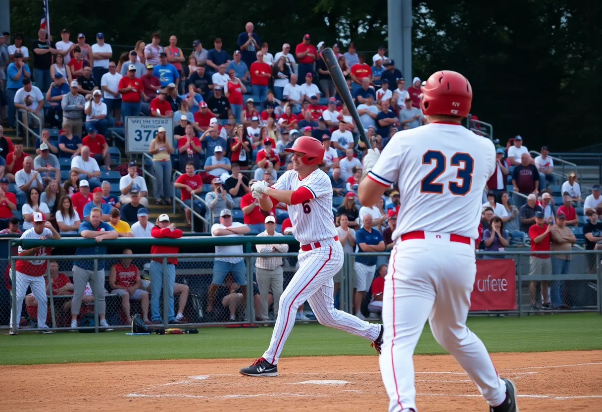 Players from West Florence baseball team competing in a playoff game