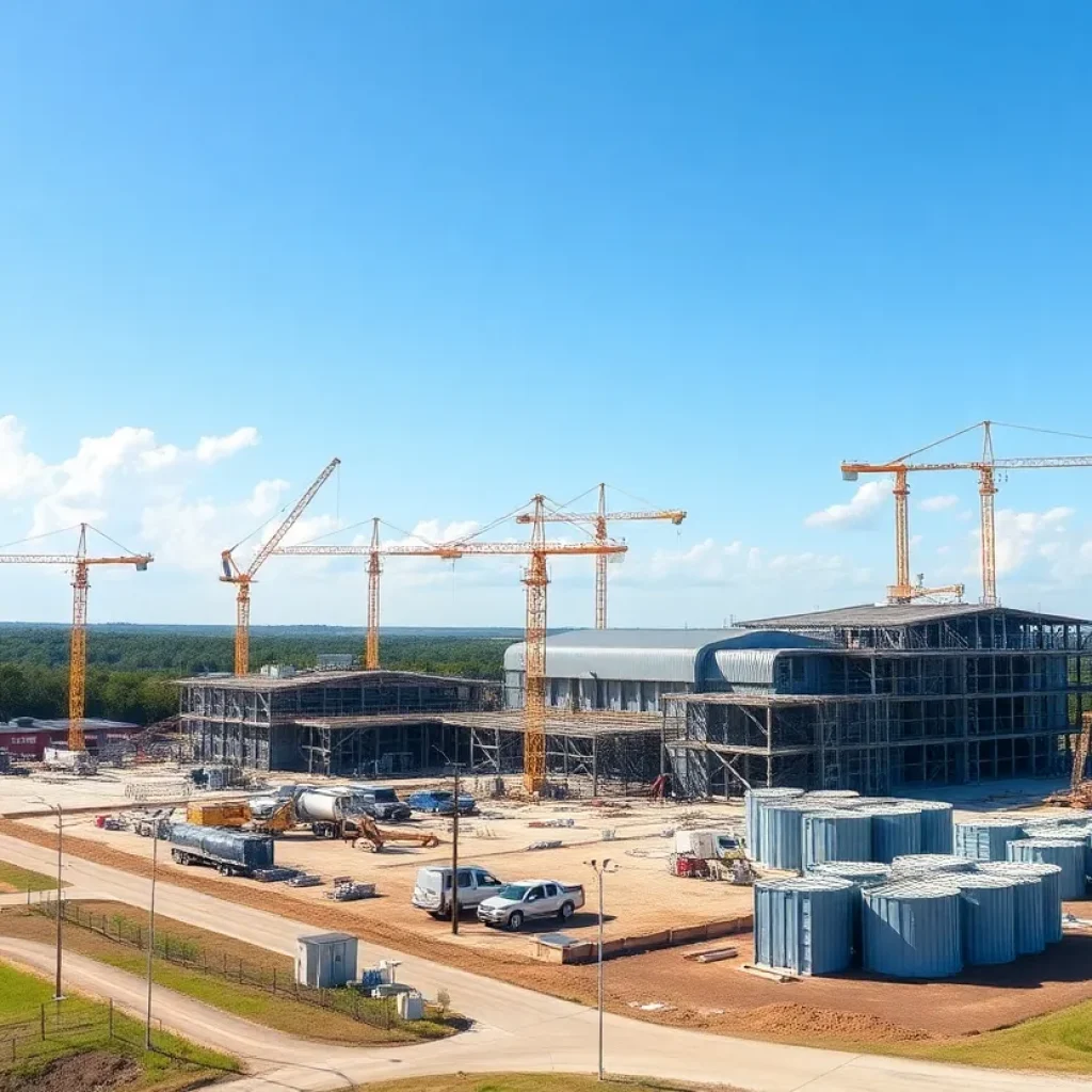 Construction site of AESC battery factory in Florence County
