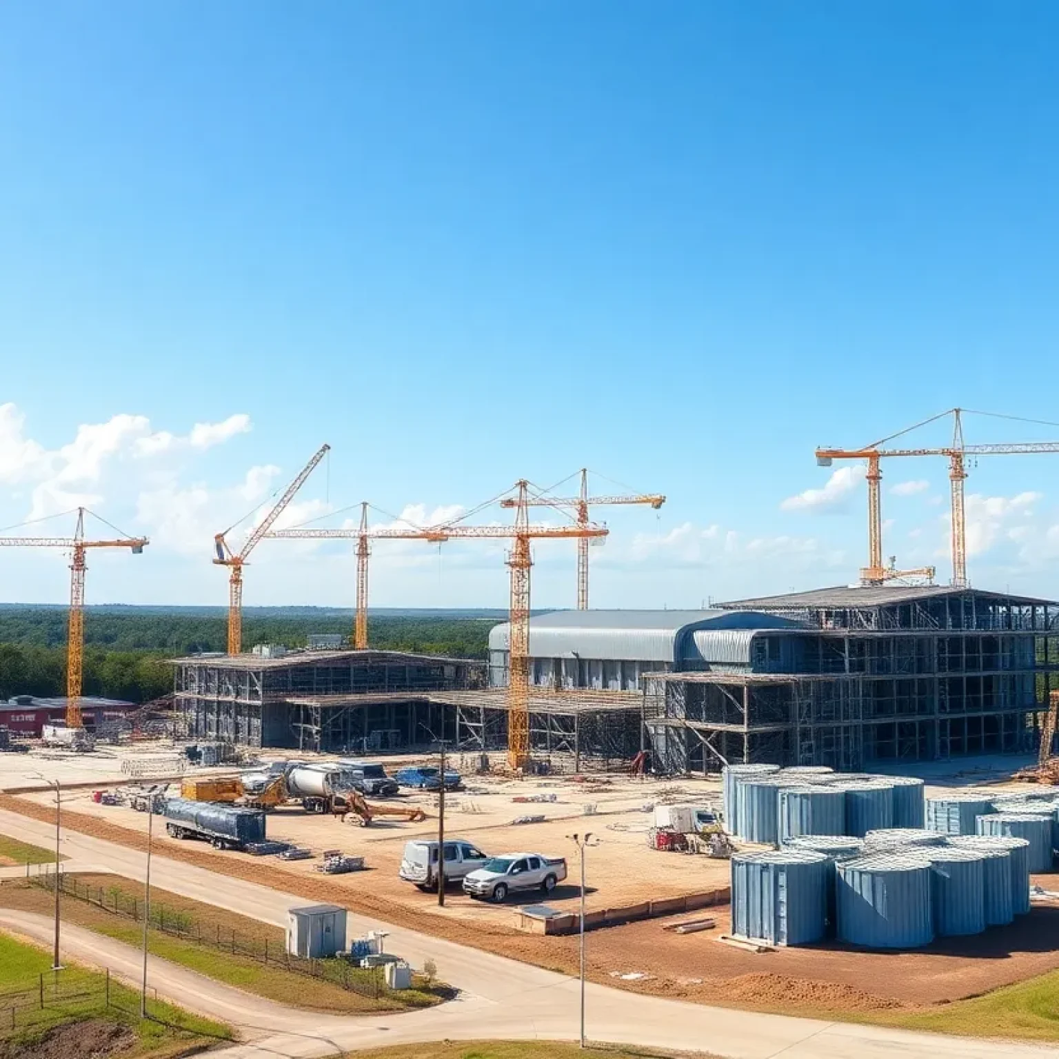 Construction site of AESC battery factory in Florence County
