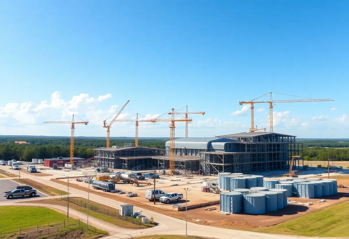 Construction site of AESC battery factory in Florence County