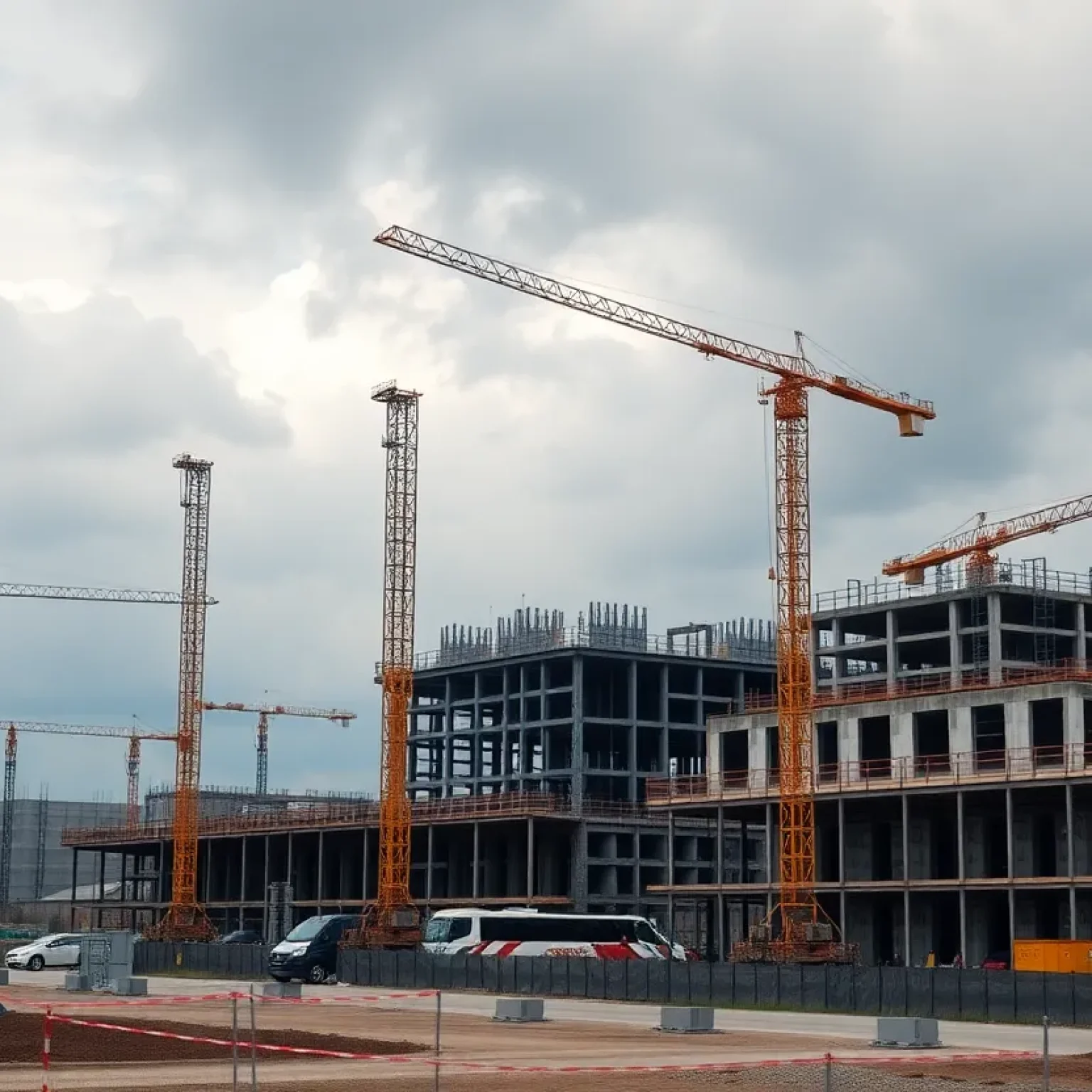 Construction site of the AESC battery plant in Florence, South Carolina