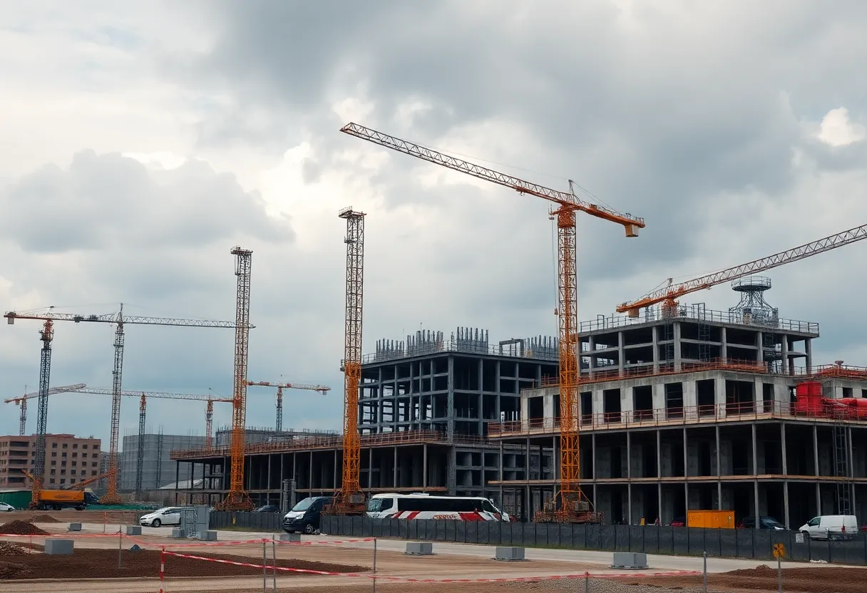 Construction site of the AESC battery plant in Florence, South Carolina