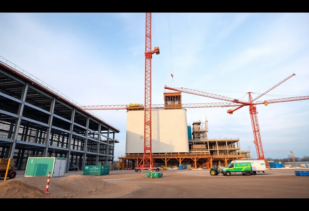 Construction site of AESC battery plant in Bowling Green, Kentucky