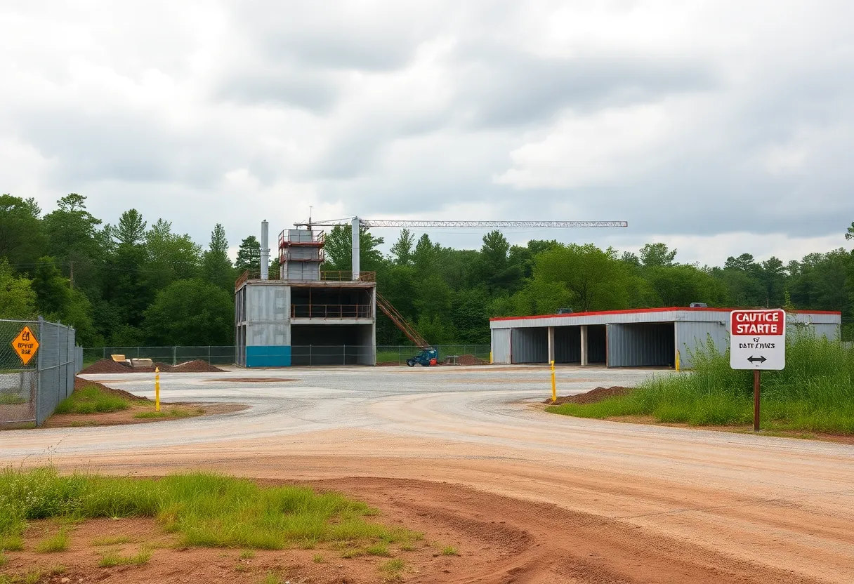 Empty construction site of AESC battery plant in Florence, SC