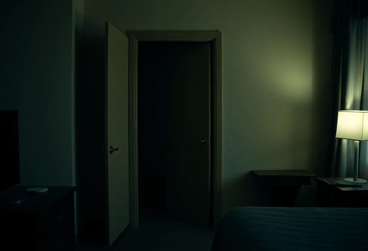 Crime scene at a hotel room