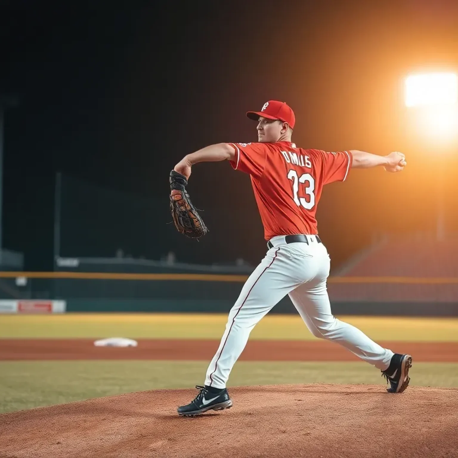 A young athlete pitching in a baseball game