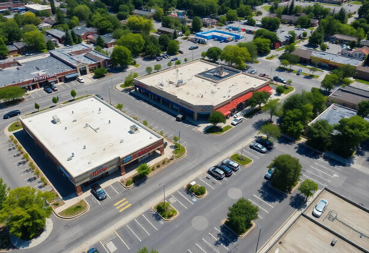 Commons at Magnolia shopping center with multiple retail stores