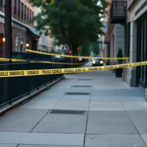 Police tape at a crime scene in Florence