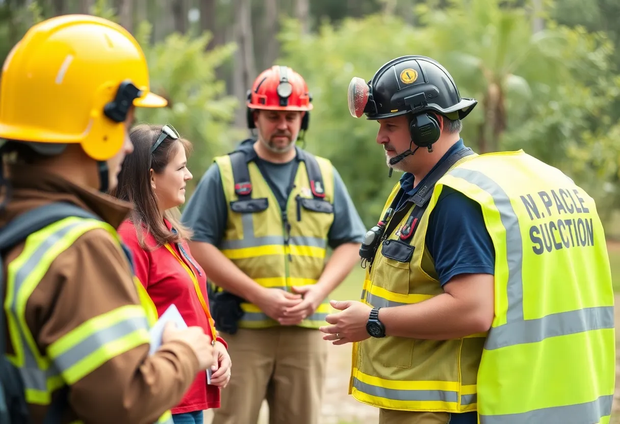 Volunteers in South Carolina undergoing emergency response training